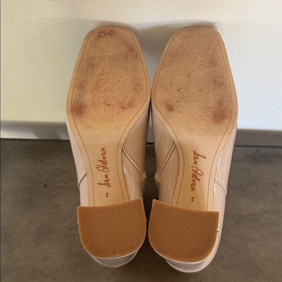 Sam Edelman CODIE 2 Shiny Patent Faux Leather Latte Chic Boots Square Toe Size 8 - Picture 8 of 12